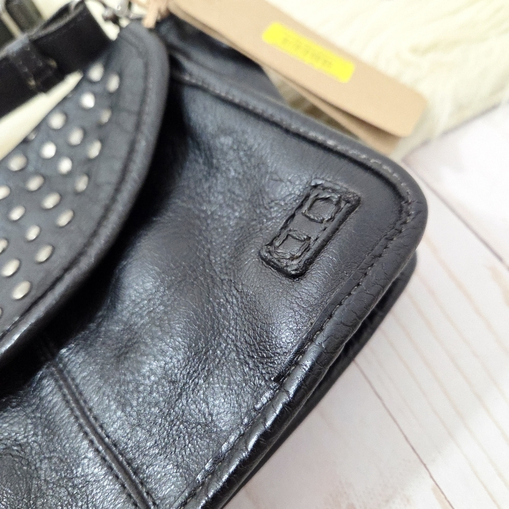 Bed Stu Occurrence Studded Black Crossbody Bag Distressed Handmade NEW NWT - Picture 4 of 9